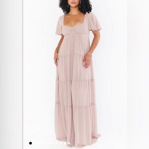 Show Me Your MuMu Chiffon Sand Chiffon Dress